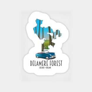 Delamere Forest Cheshire England map Sticker